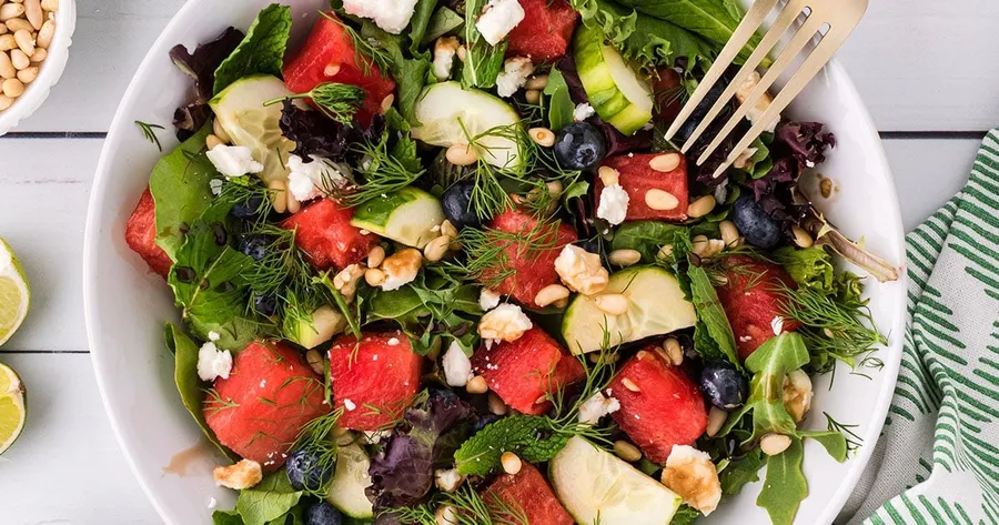 Watermelon Feta Salad With Balsamic Glaze