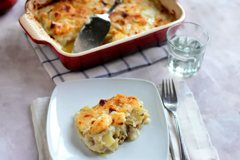 Bacalhau com natas, la receta portuguesa de bacalao con nata