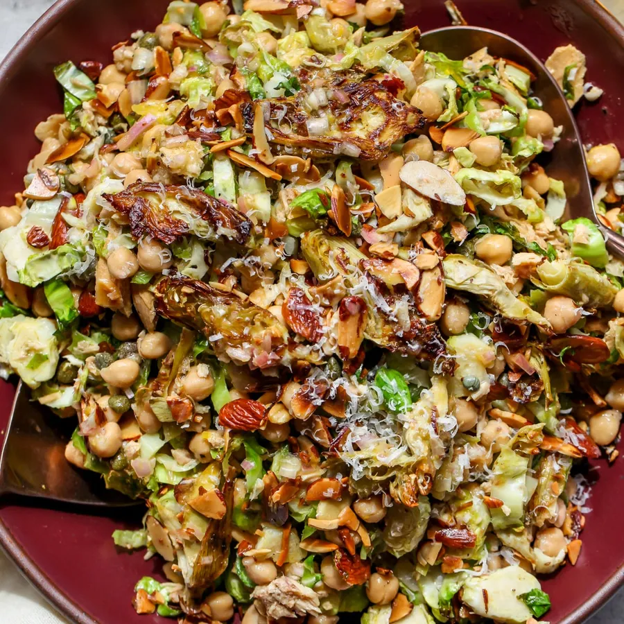 Roasted Artichoke Salad with Lemon-Shallot Dressing